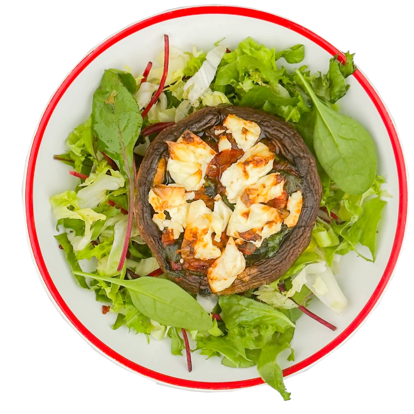 Portobello Mushroom Stuffed with Cheese and Spinach