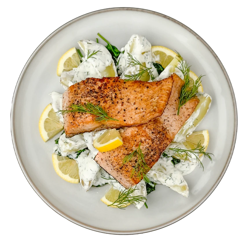 Scandinavian Salmon with Potatoes and Sour Cream