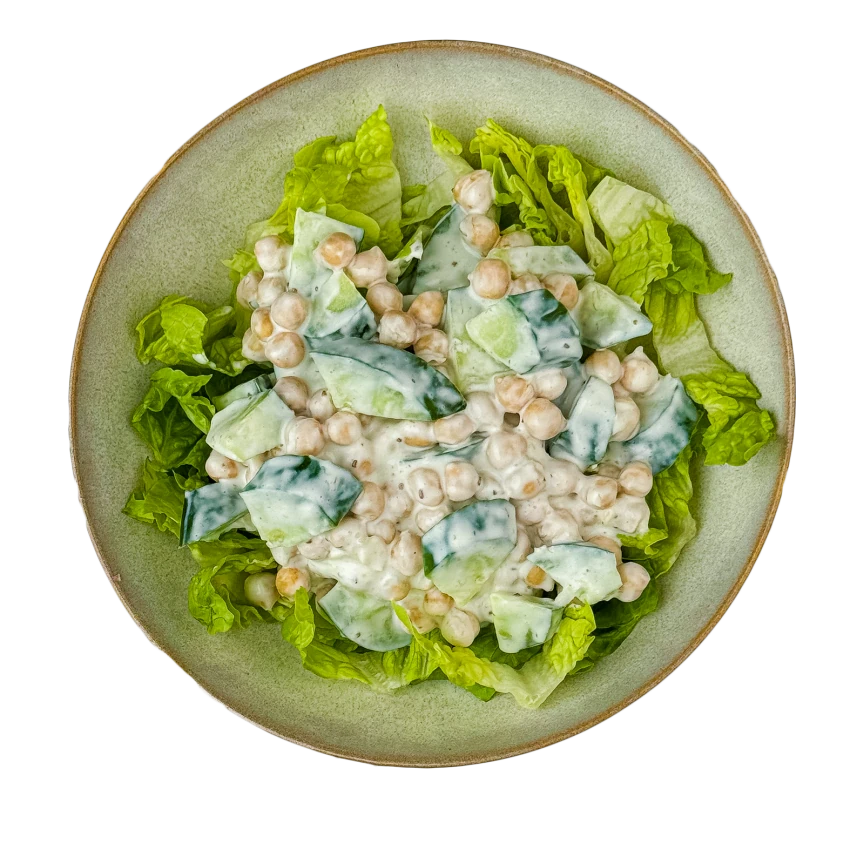 Chickpea Salad with Spiced Yogurt