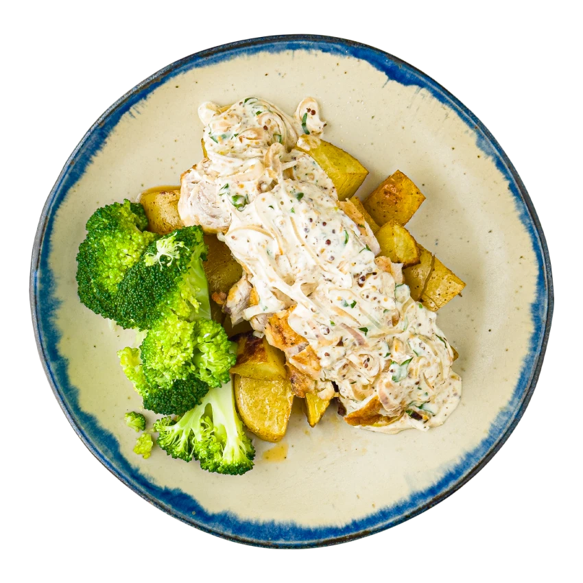 Chicken Breast in Mustard Sauce with Potatoes