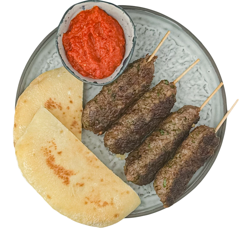 Kebab with Ajvar and Pita