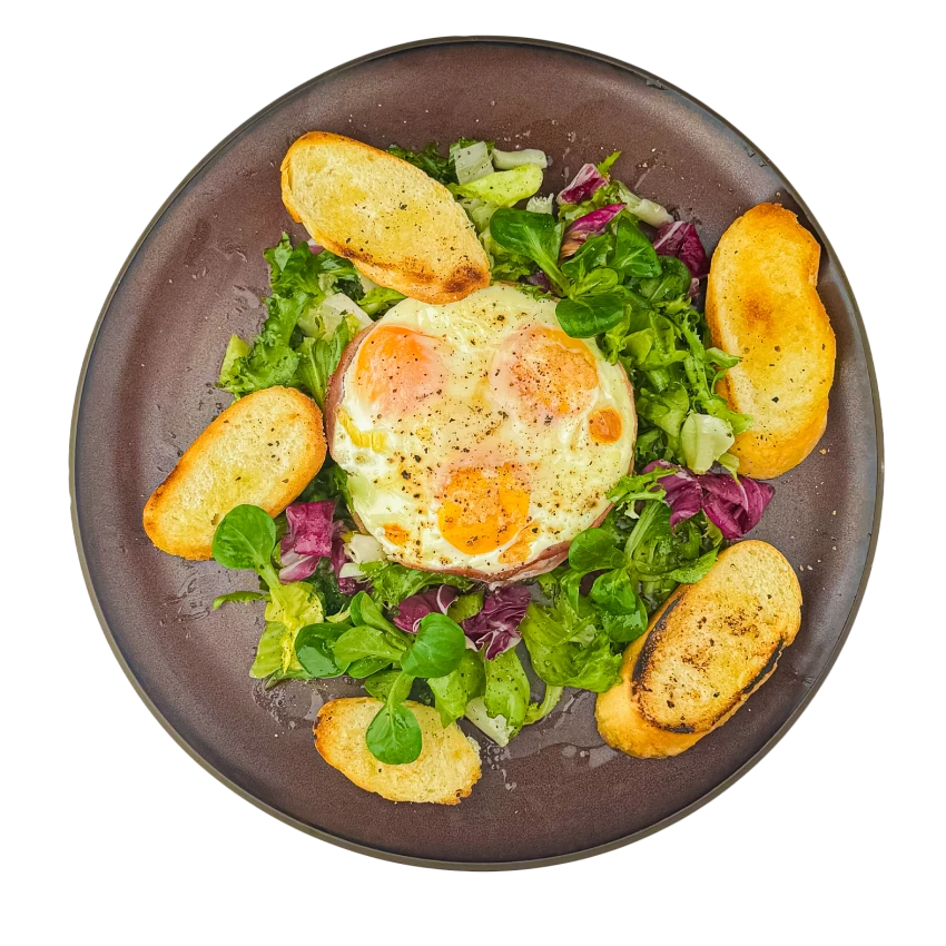 French Egg Cocotte With Salad