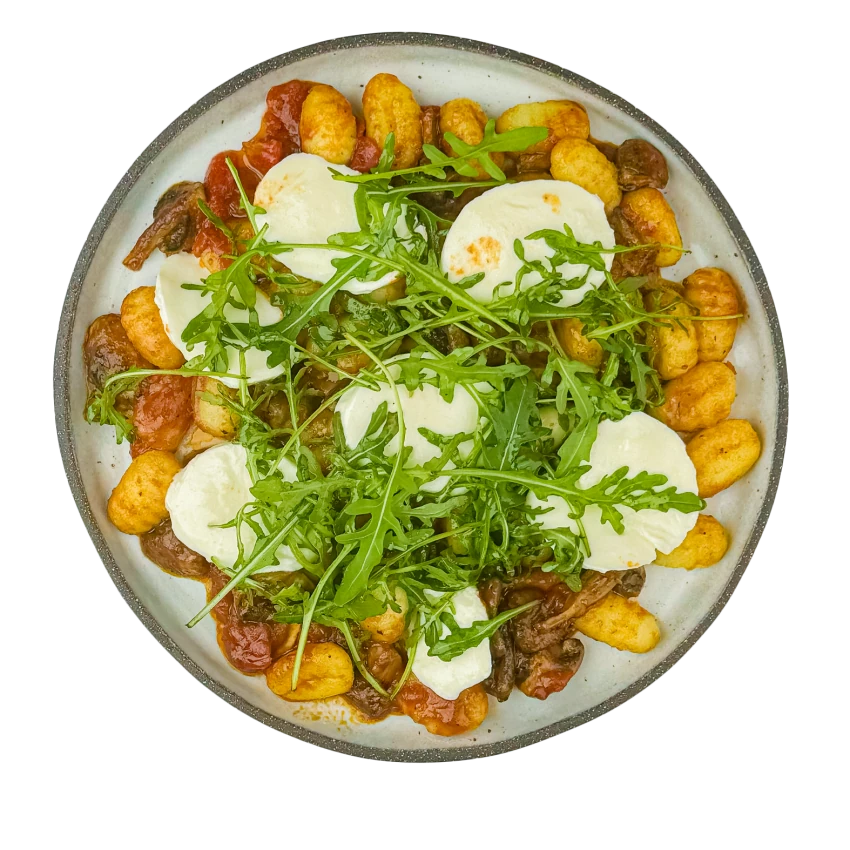 Gnocchi in Tomato Sauce with Mushrooms