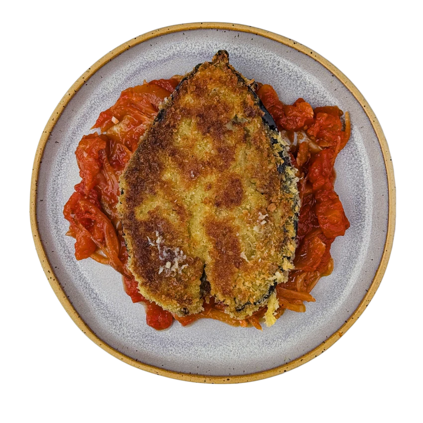 Eggplant Schnitzel with Tomato Sauce