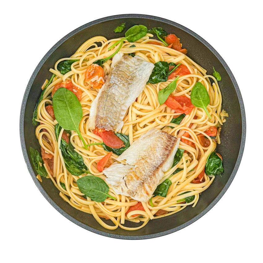 Spaghetti With Cod And Cherry Tomatoes