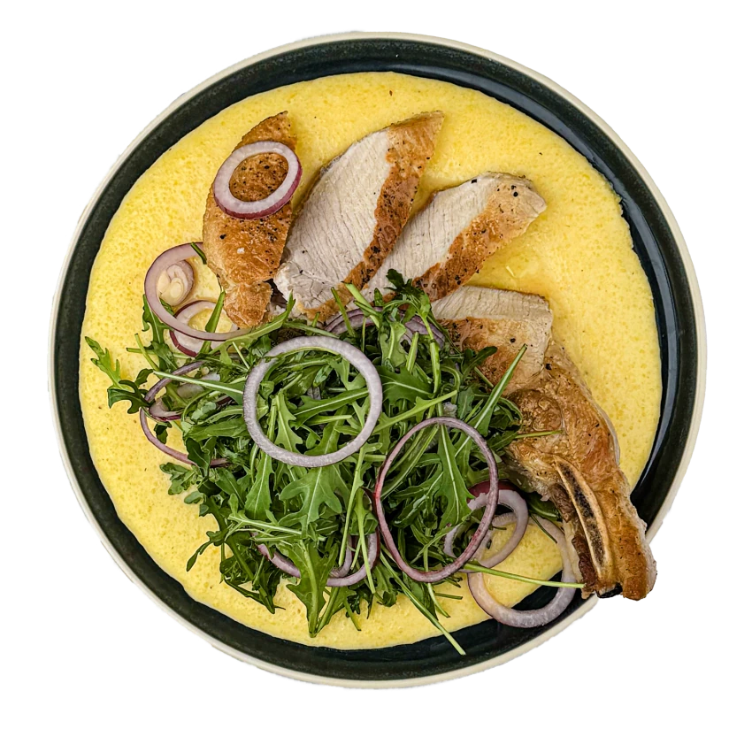 Pork Chop with Creamy Polenta