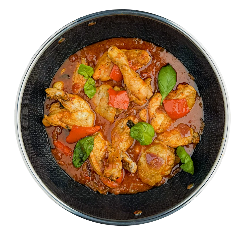 Hähnchen Nach Baskischer Art Mit Paprika
