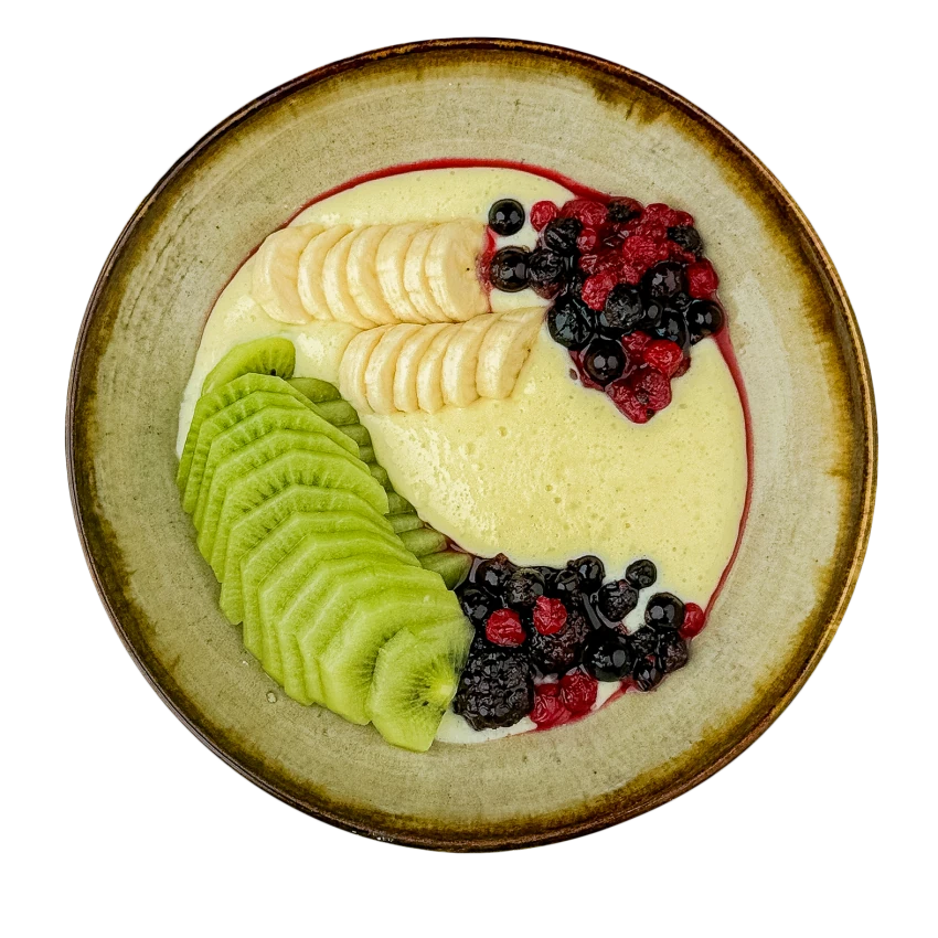 Breakfast Bowl with Pudding and Fruit
