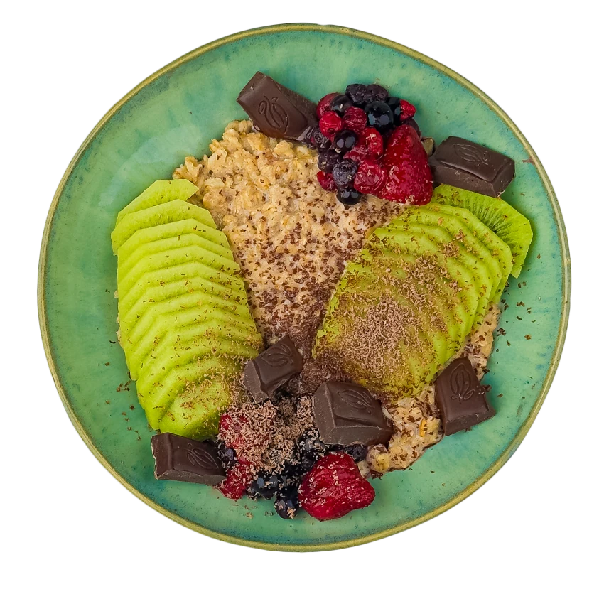 Breakfast Bowl with Oatmeal Porridge and Fruit
