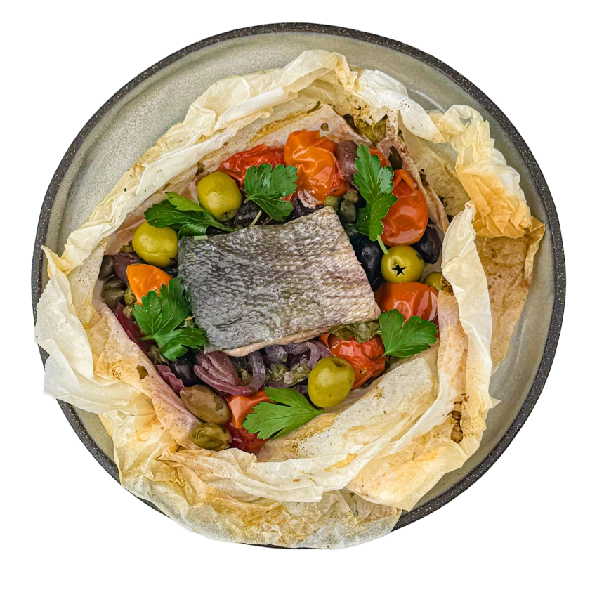 Mediterranean-Style Salmon en Papillote with Tomatoes and Capers