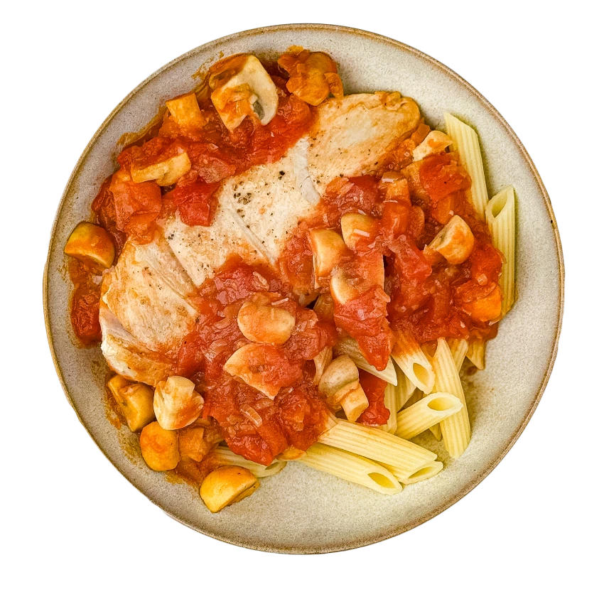 Chicken Breast in Tomato Sauce with Mushrooms