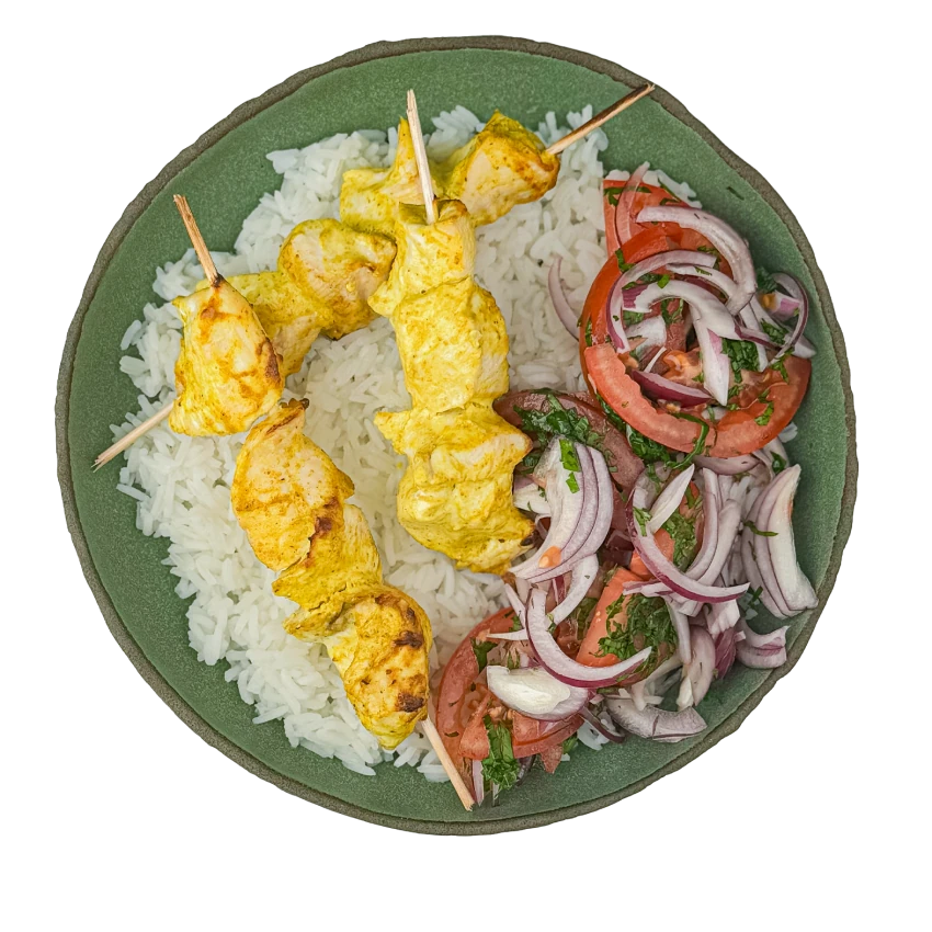 Chicken Skewers with Rice