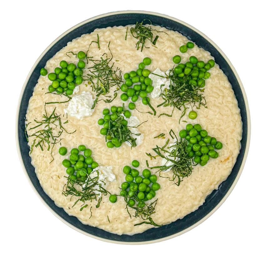 Pea Risotto with Ricotta and Mint