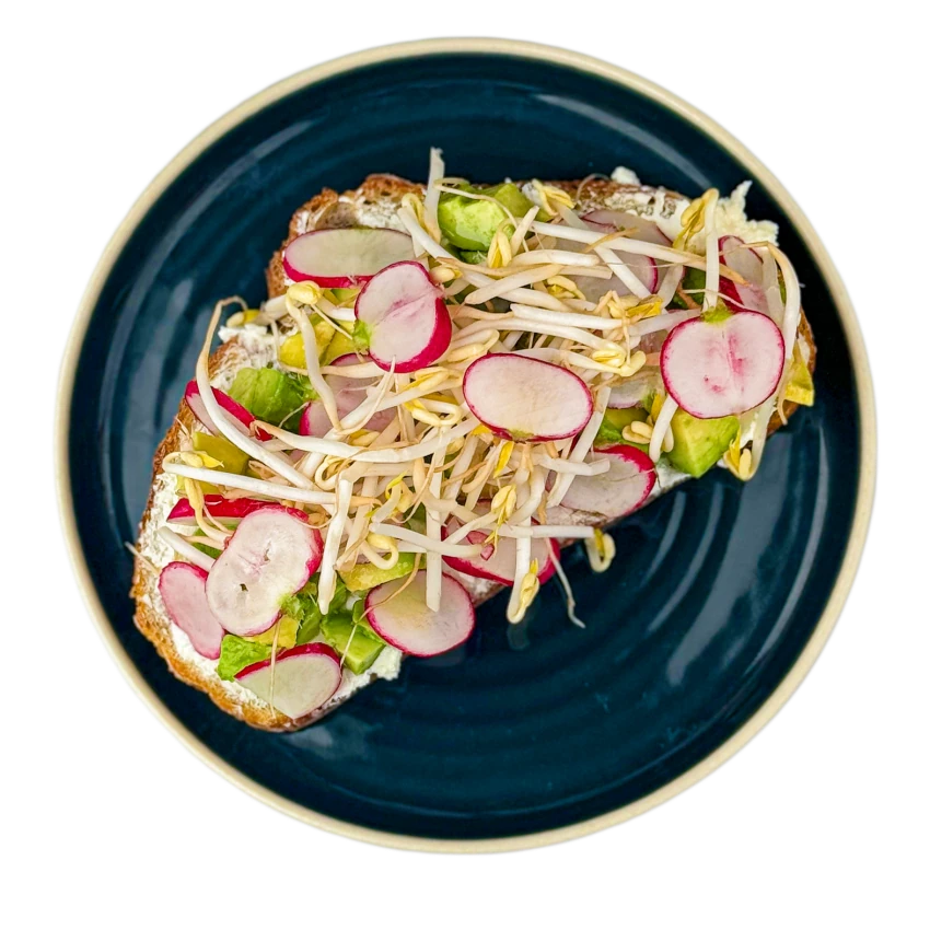 Bread with Avocado and Radishes