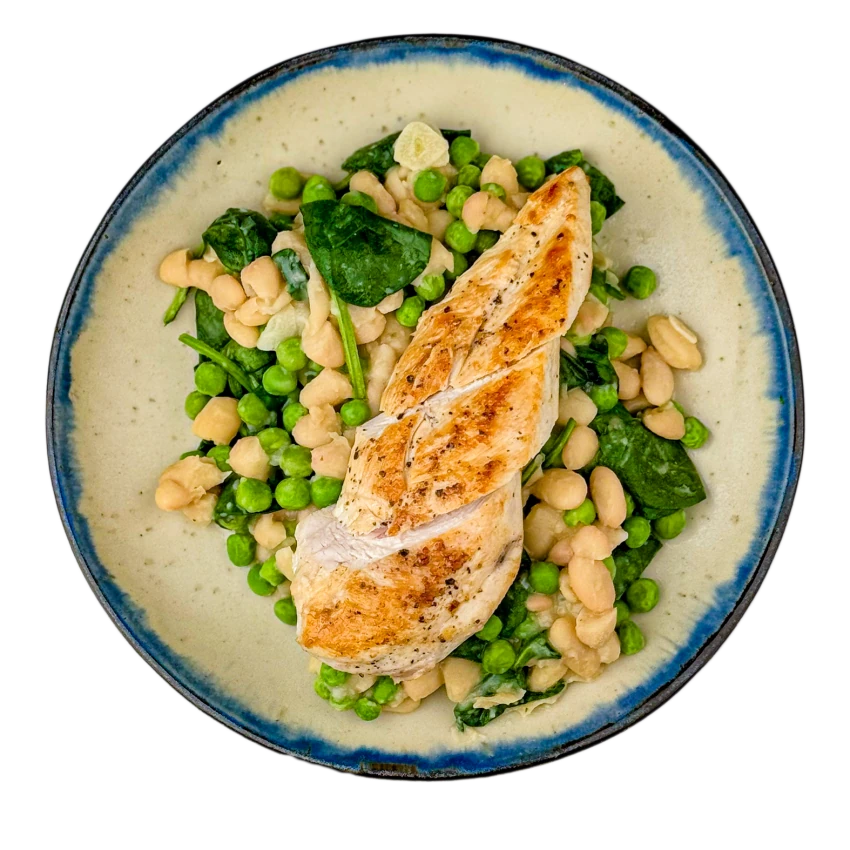 Chicken Breast With Pea And Bean Ragout