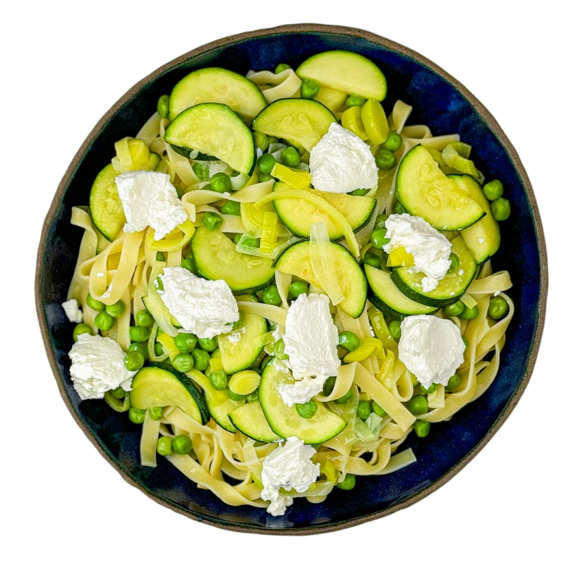 Pasta Primavera With Zucchini, Leek And Ricotta