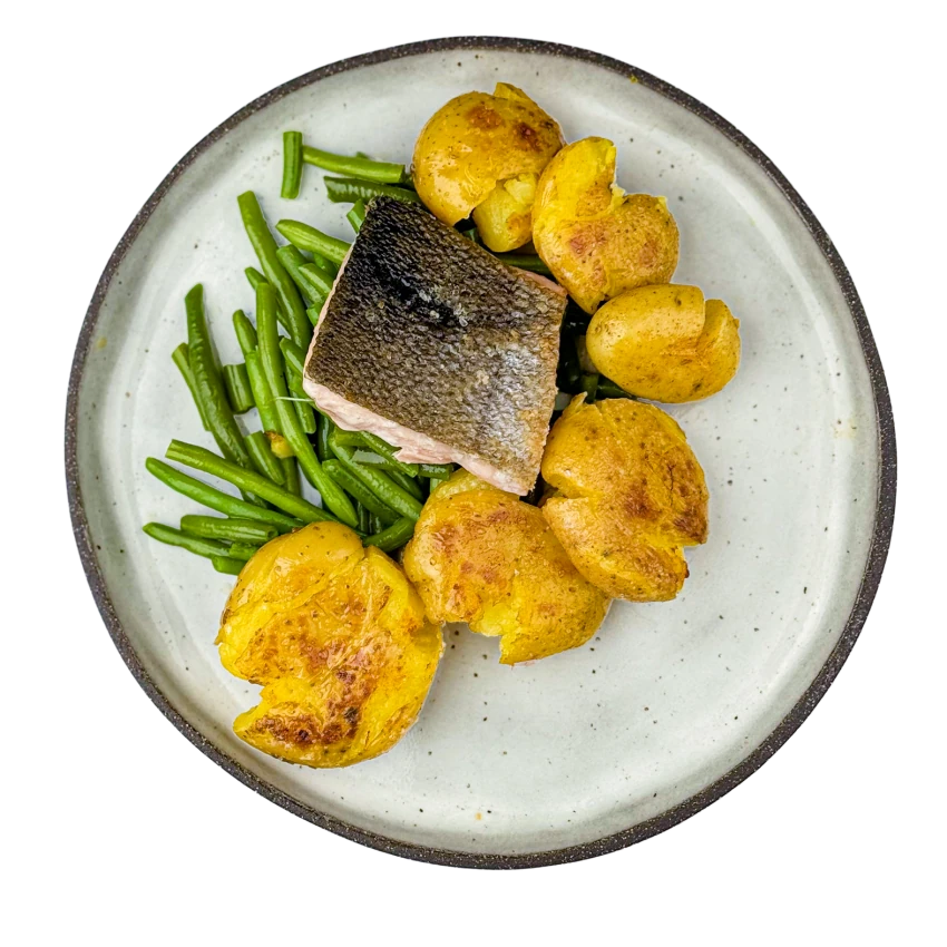 Salmon with Potatoes and Green Beans