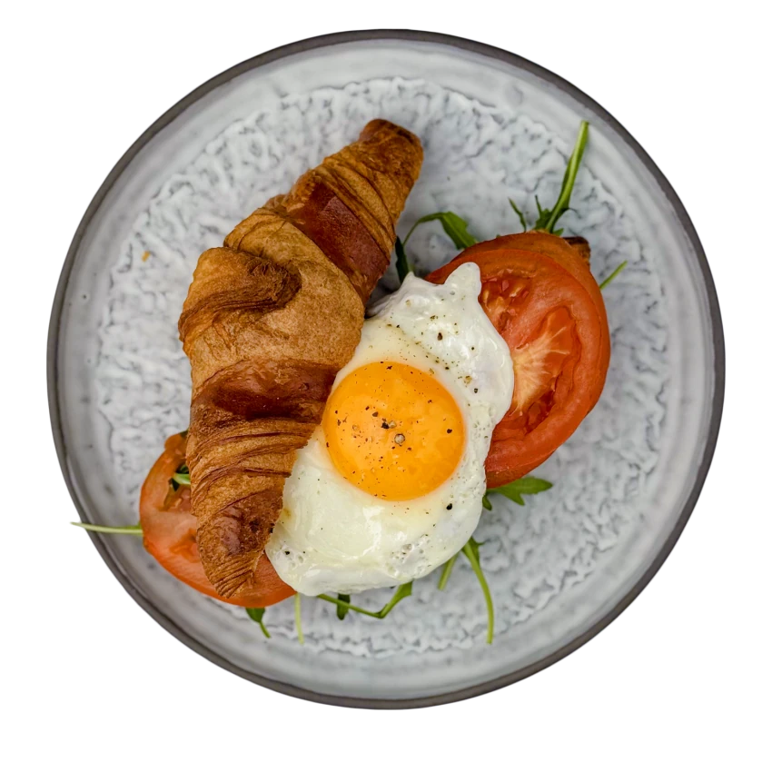 Croissant with Egg and Tomato