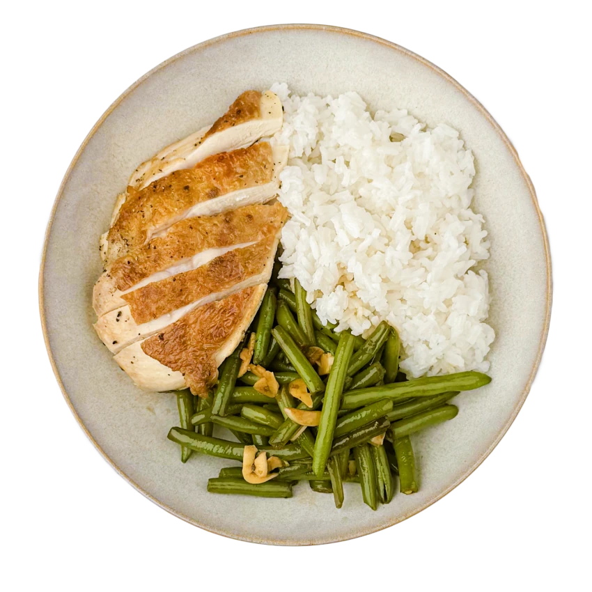 Chicken Breast with Rice and Green Beans