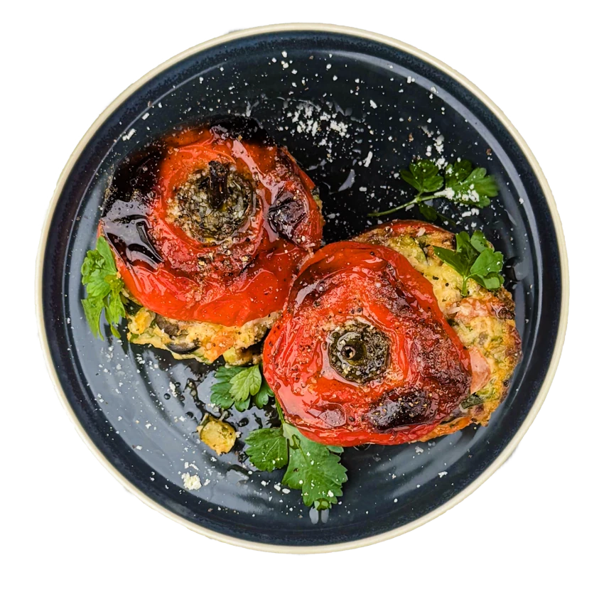 Stuffed Bell Pepper with Vegetable Mix and Mozzarella