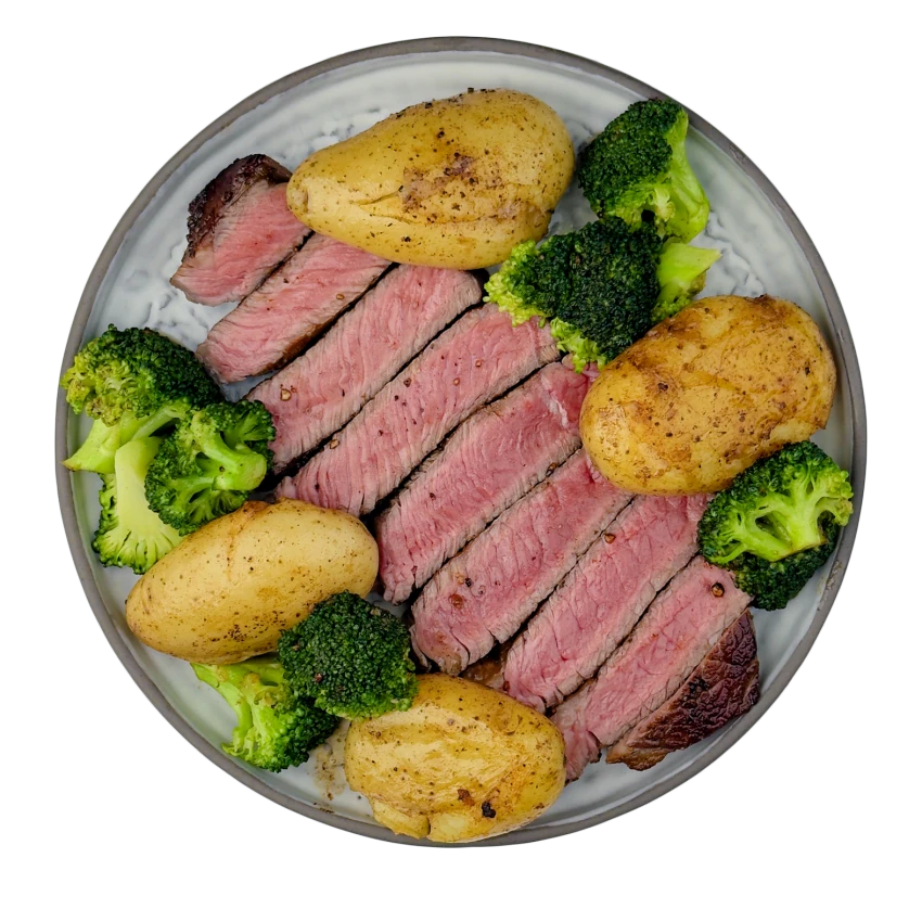 Steak with Broccoli and Potatoes