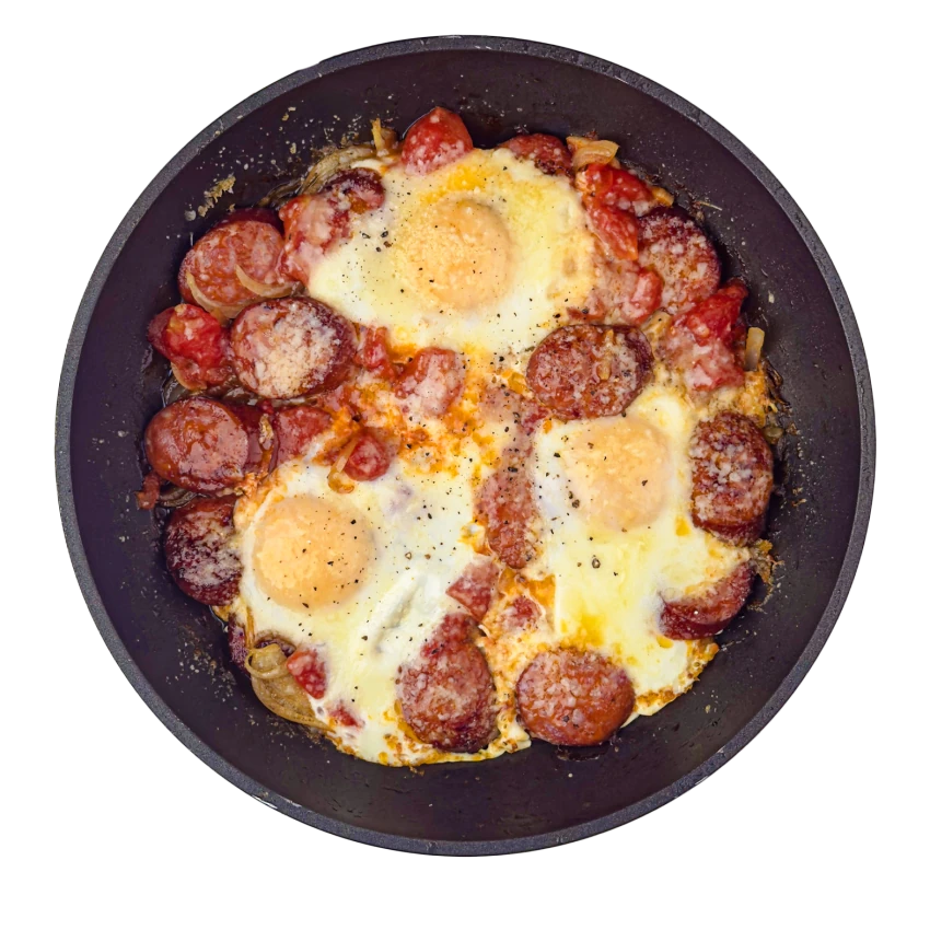 Baked Eggs with Sausage
