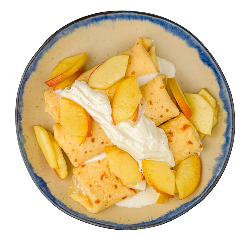 Savoury Crepe with Apples and Mascarpone Cream