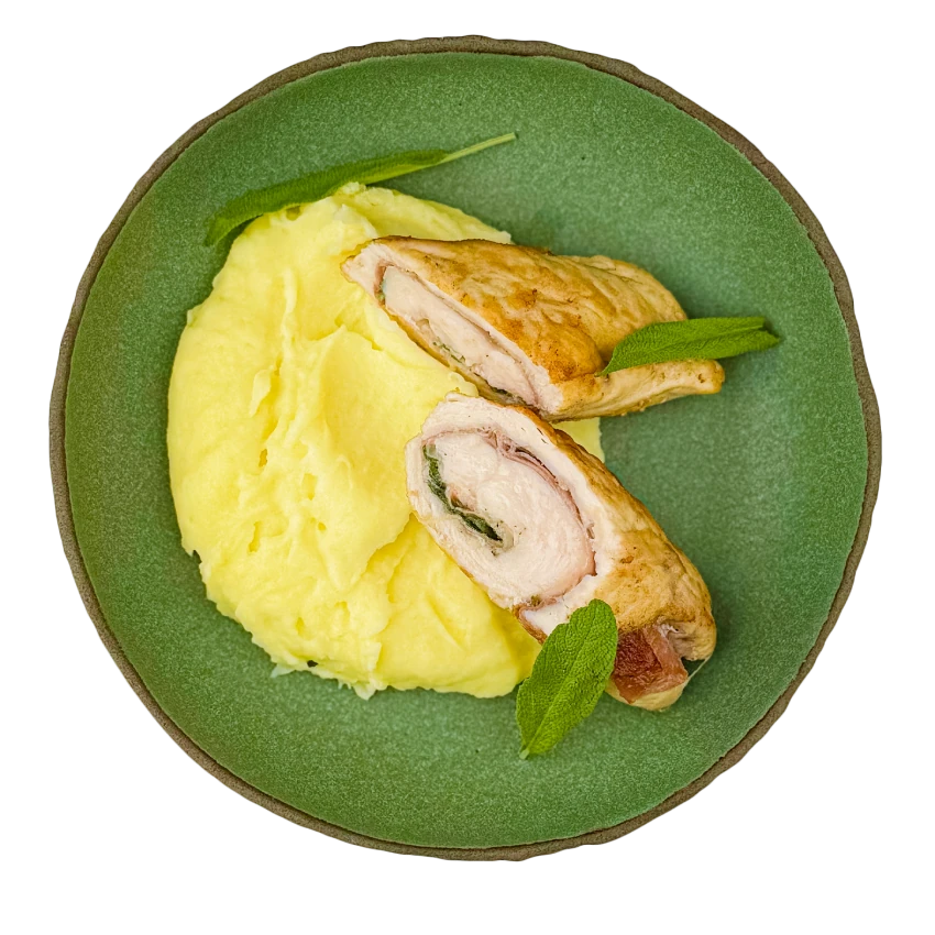 Chicken Rolls with Mashed Potatoes