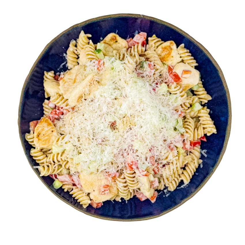 Nudelsalat mit Hähnchen
