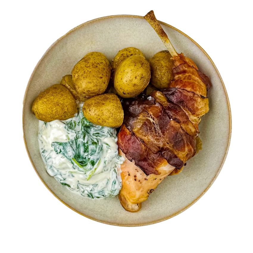 Rabbit Legs with Bacon and Potatoes