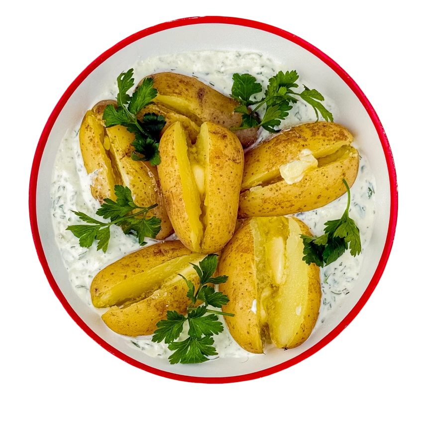 Boiled Potatoes in Their Skins with Herbed Quark