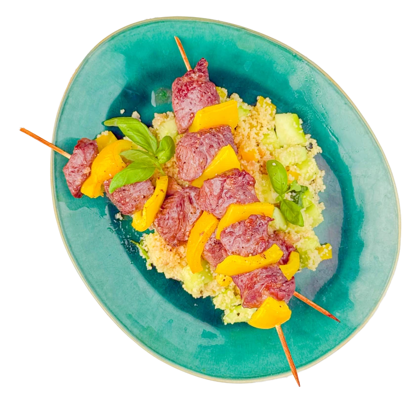 Beef Skewers with Couscous