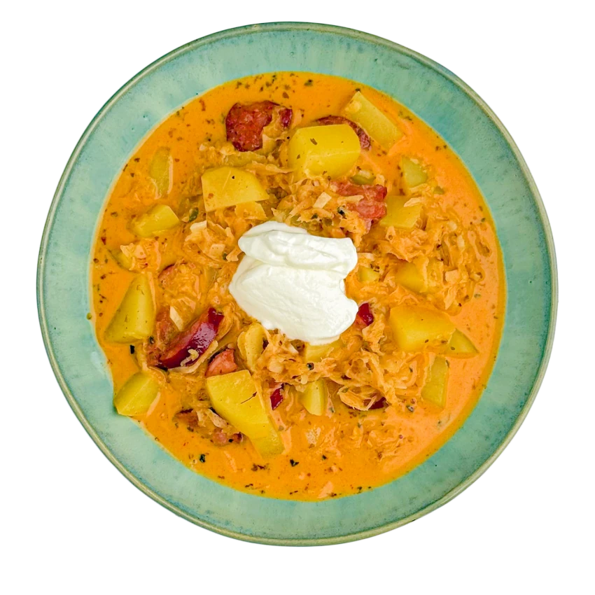Sour Cabbage Soup with Paprika Sausage