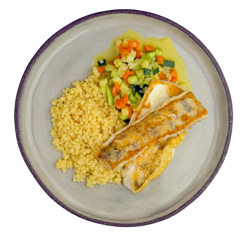 Pan-Seared Fish With Pasta Rice