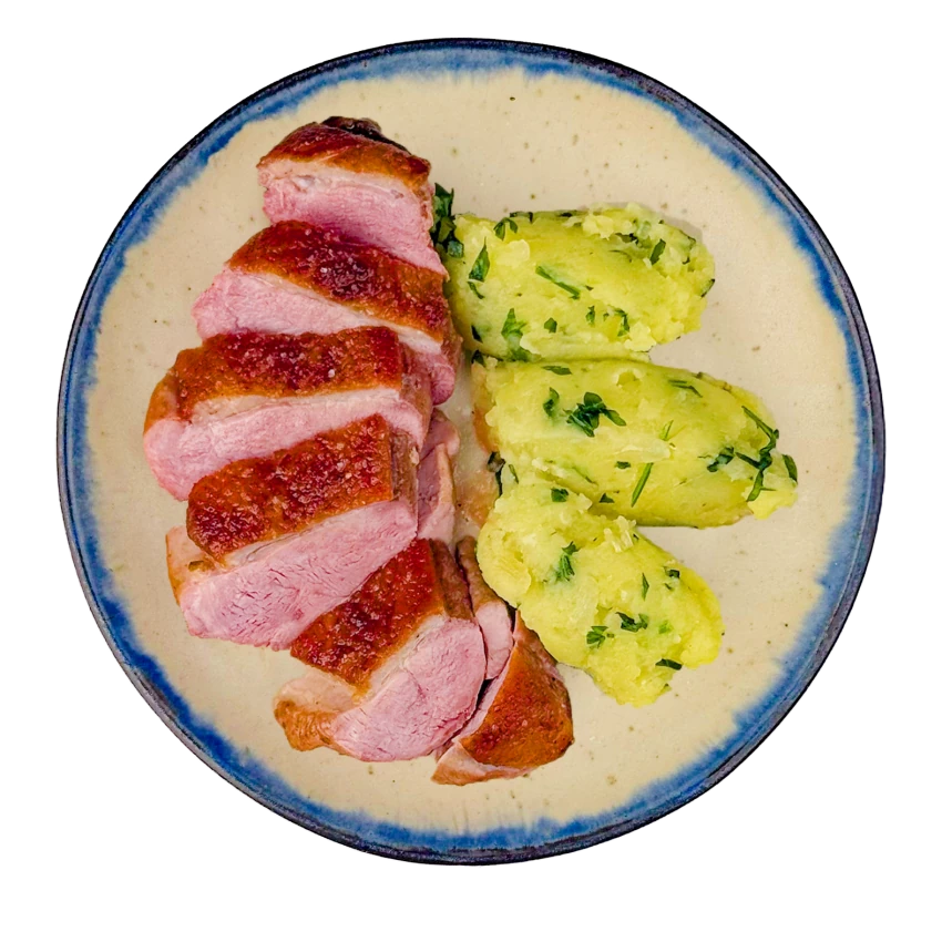 Duck Breast With Smashed Potatoes