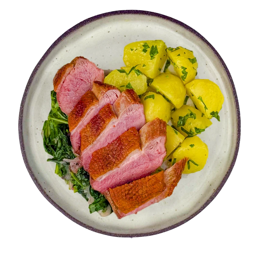 Duck Breast With Spinach And Potatoes