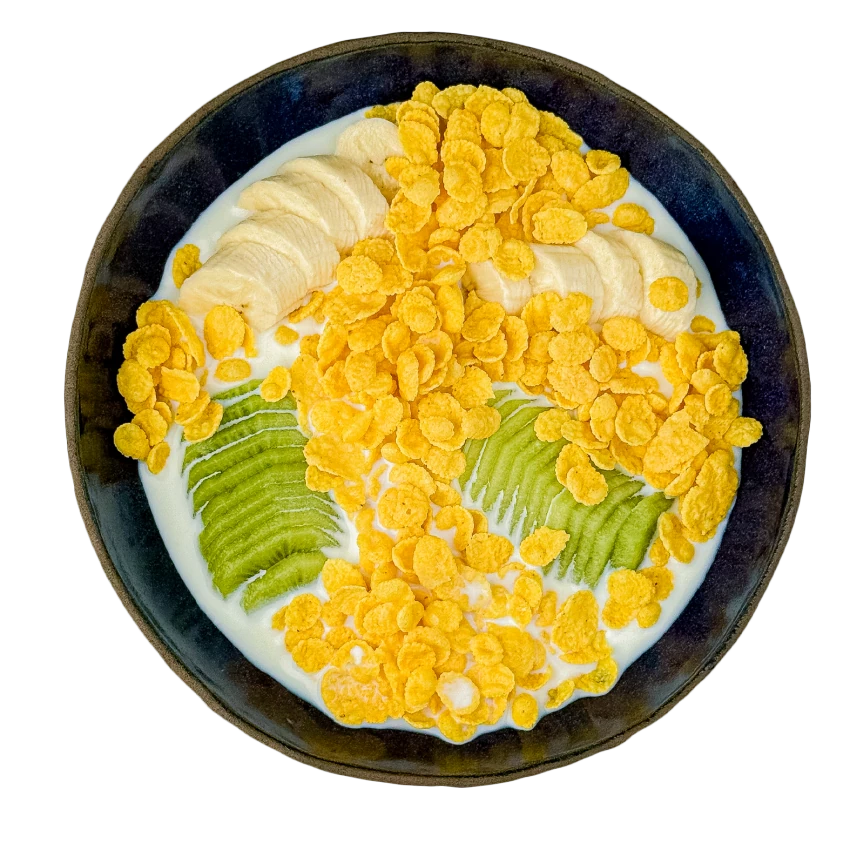Cornflakes with Kiwi and Banana