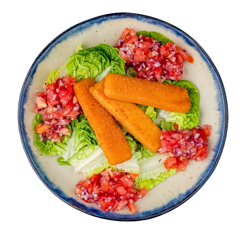 Fish Fingers with Tomato Salsa and Salad