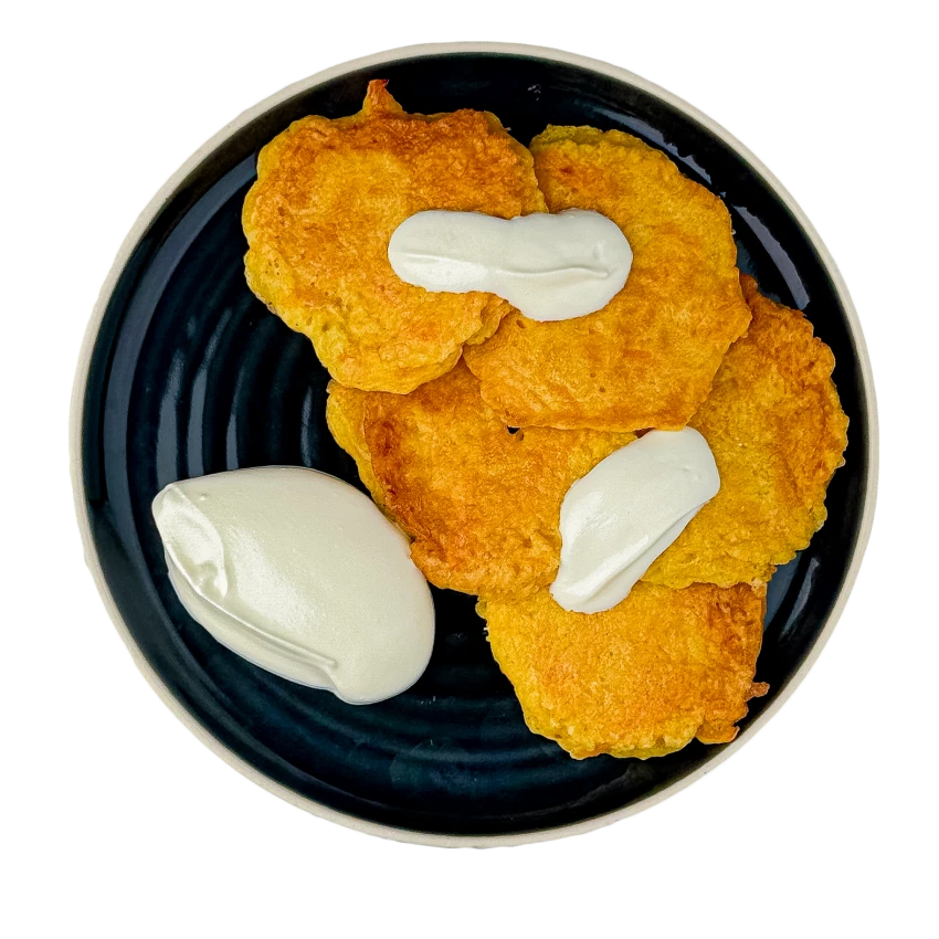 Carrot Pancakes with Sour Cream