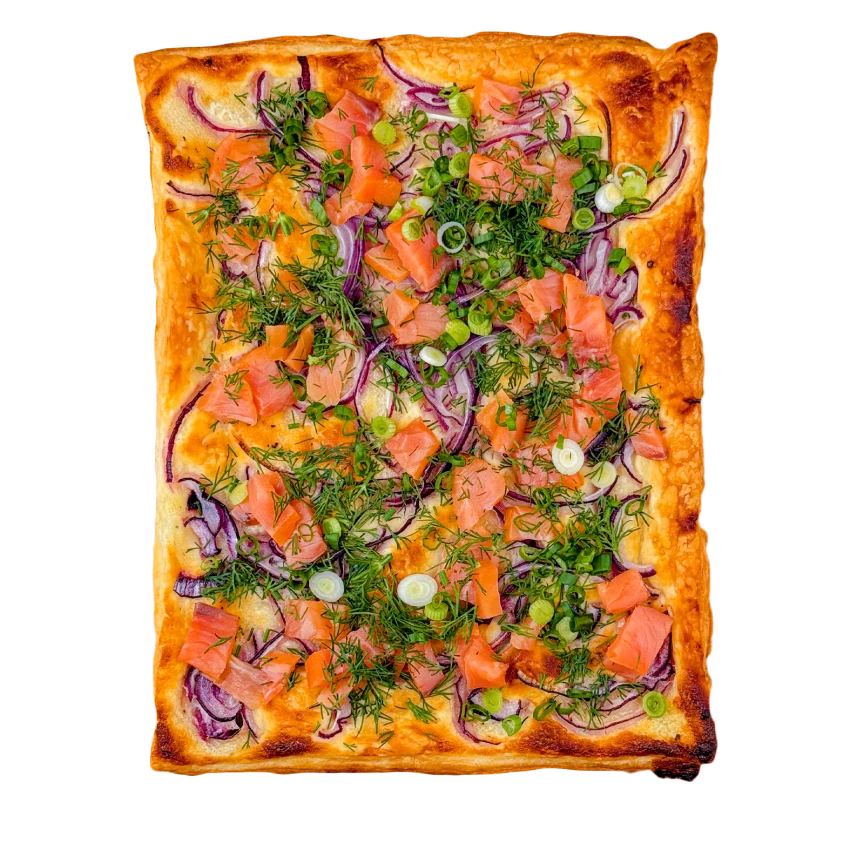 Puff Pastry Pizza with Smoked Salmon
