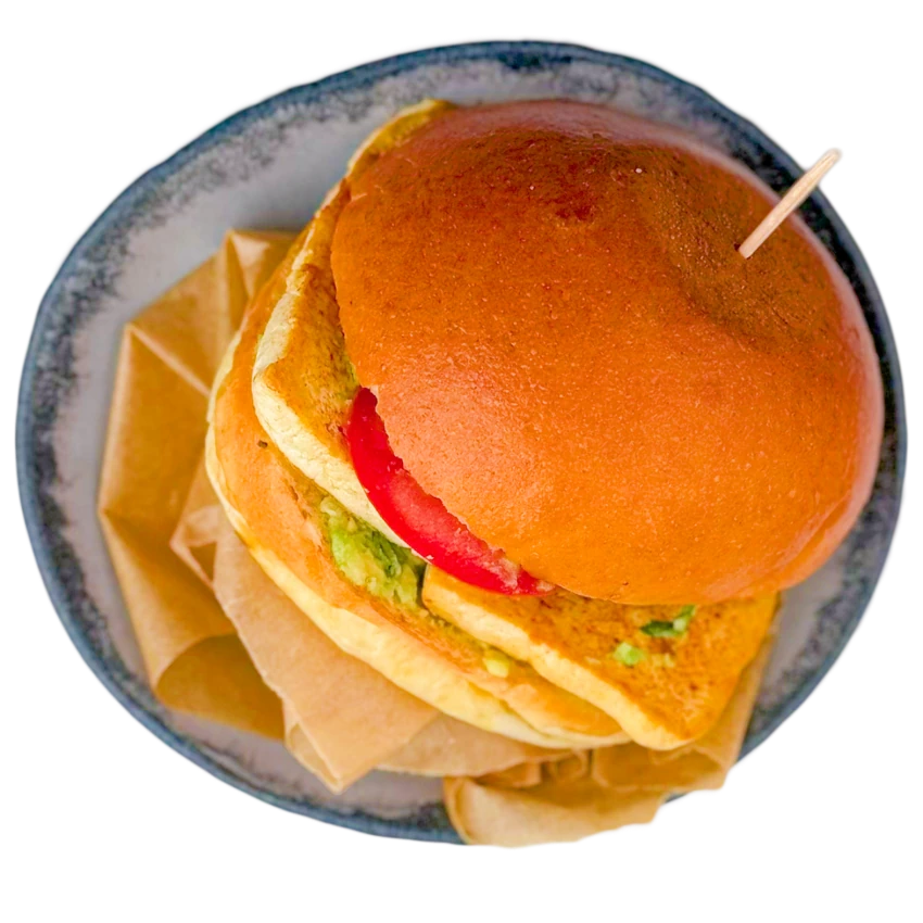 Burger with Tofu and Guacamole