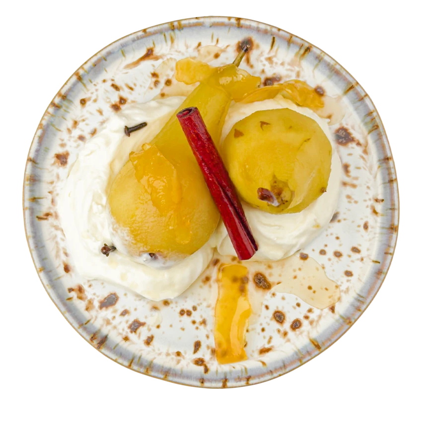 Poached Pears with Mascarpone Cream