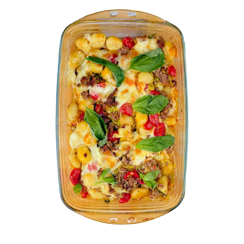 Baked Gnocchi With Minced Meat And Mozzarella