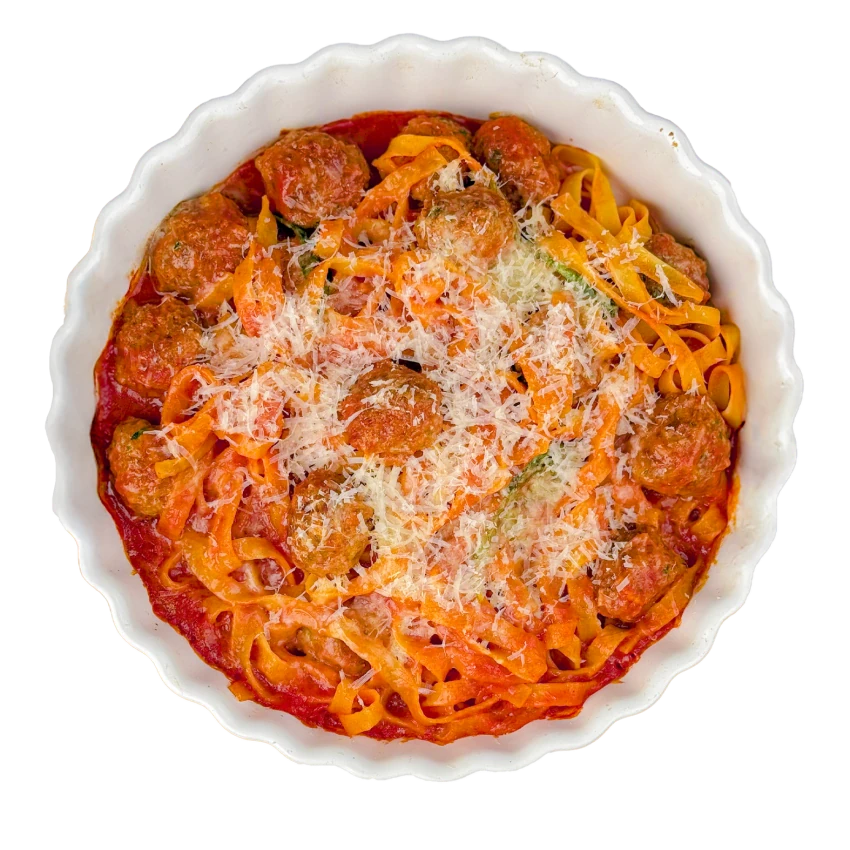 Baked Tagliatelle With Meatballs