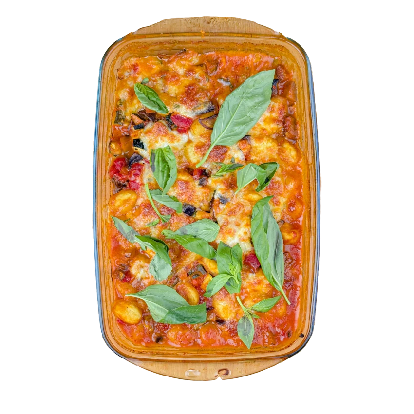 Baked Gnocchi With Summer Vegetables And Mozzarella