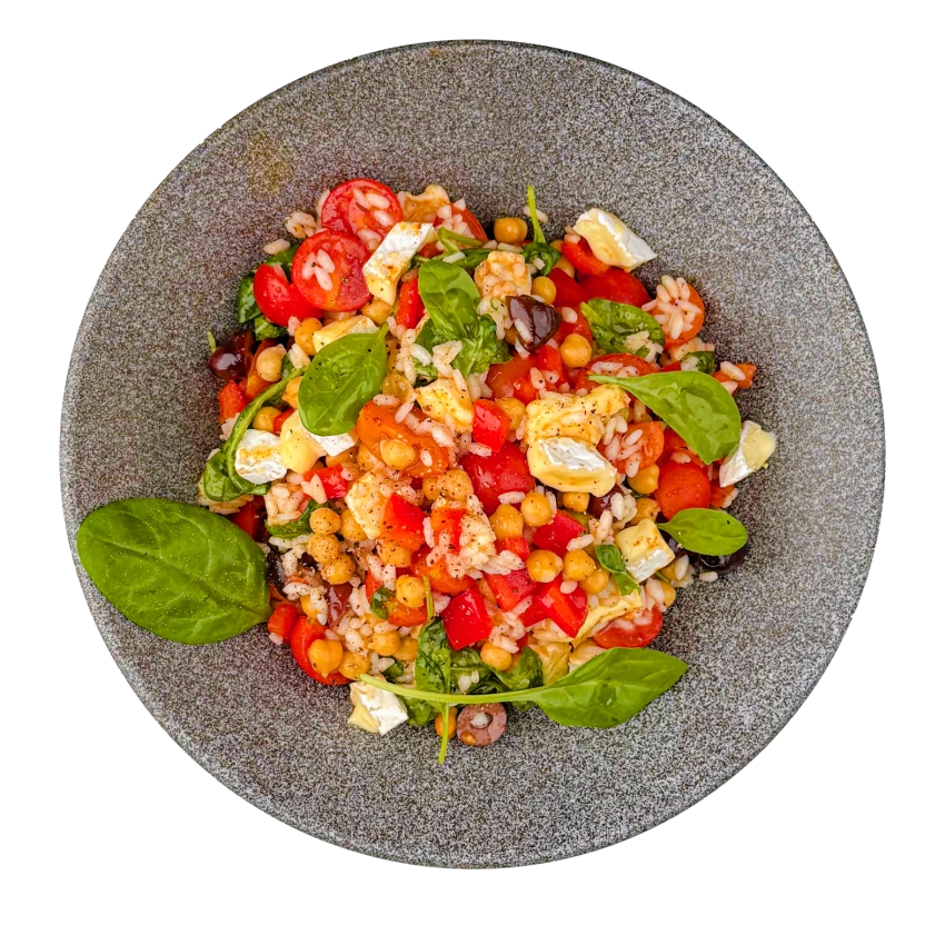Mediterranean Rice Salad with Sheep's Cheese