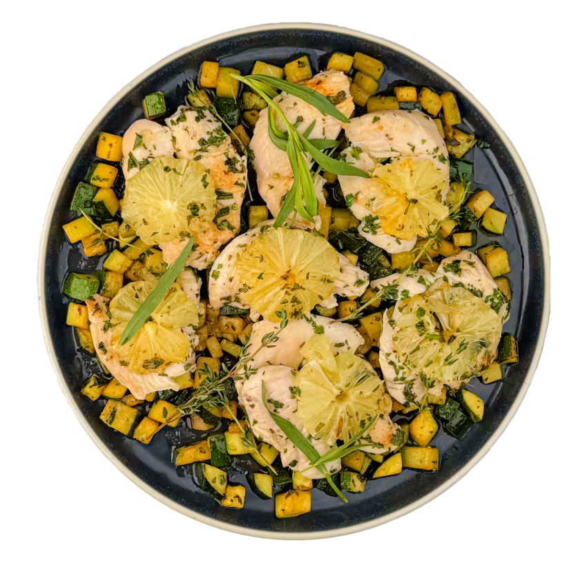 Herb-and-Lemon Chicken Breast with Seared Zucchini