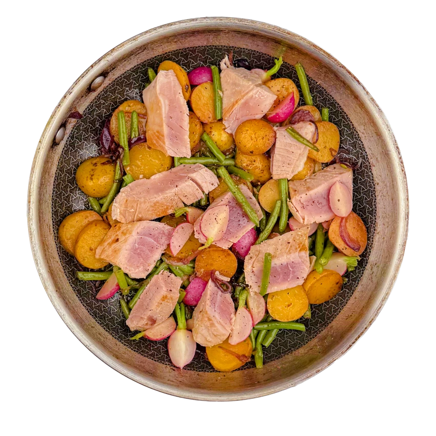 Tuna Steak with Potato and Green Bean Salad