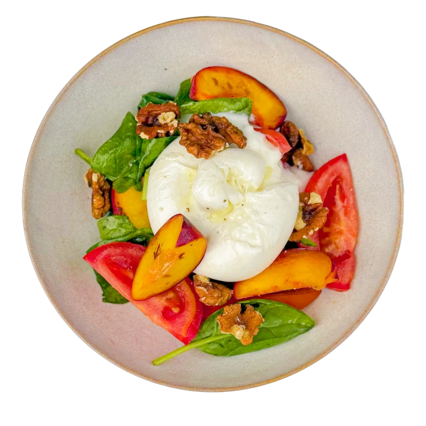 Seared Peaches with Burrata